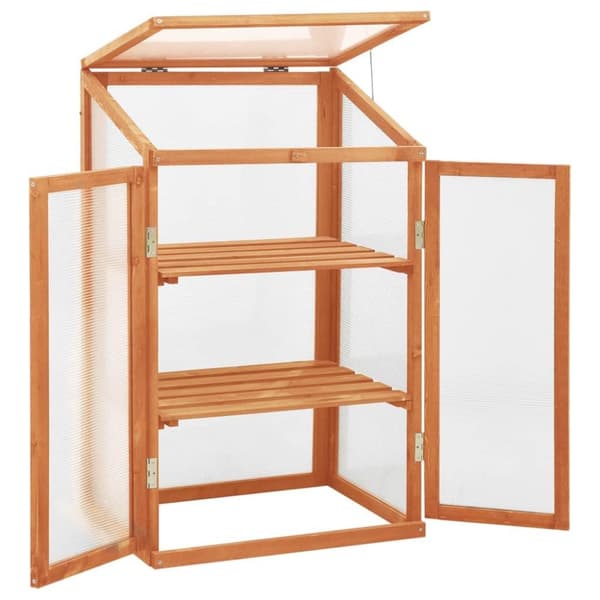 vidaXL Växthus 60x45x100 cm granträ
