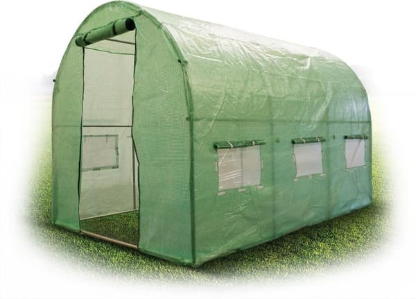 Trädgårdsväxthus grön av PE-folie och metall 200x300 cm hobbyväxthus 6m2 yta