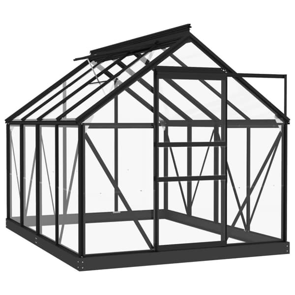 vidaXL Glasväxthus antracit 155x200,5x191 cm aluminium