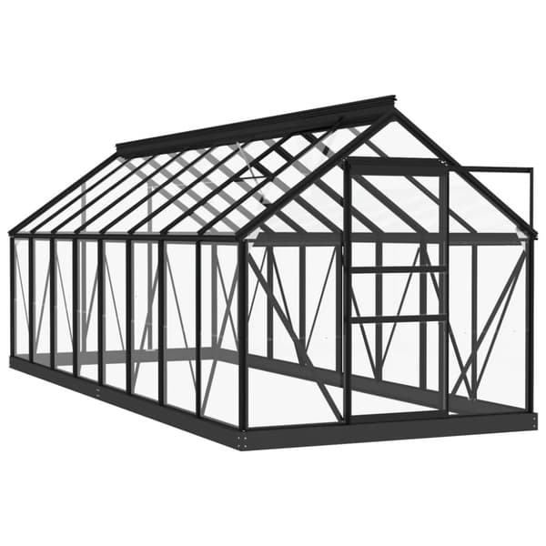 vidaXL glasdrivhus 155x395,5x191 cm aluminium antracitgrå