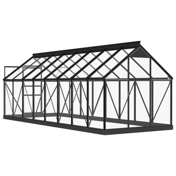 vidaXL glasdrivhus 155x395,5x191 cm aluminium antracitgrå