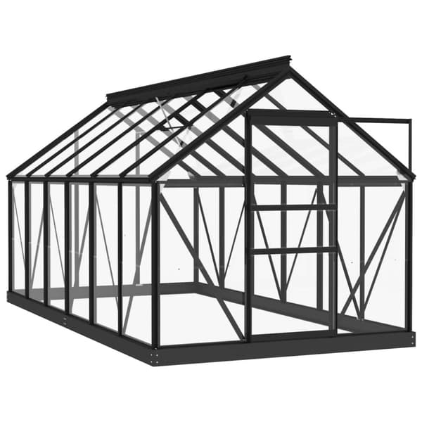vidaXL glasdrivhus 155x298x191 cm aluminium antracitgrå