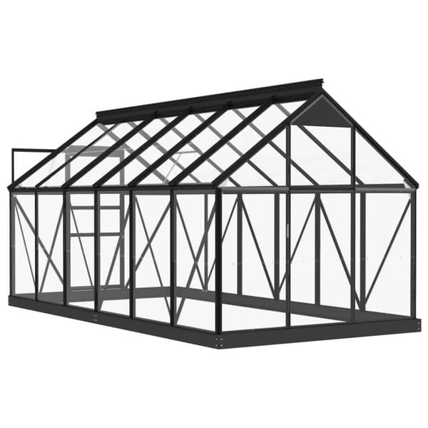 vidaXL glasdrivhus 155x298x191 cm aluminium antracitgrå