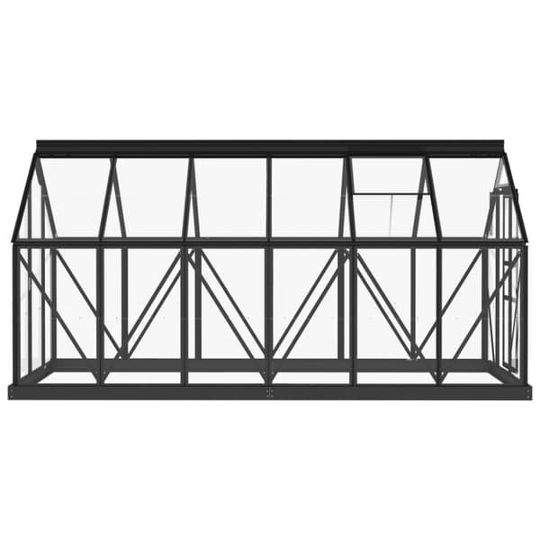 vidaXL glasdrivhus 155x298x191 cm aluminium antracitgrå