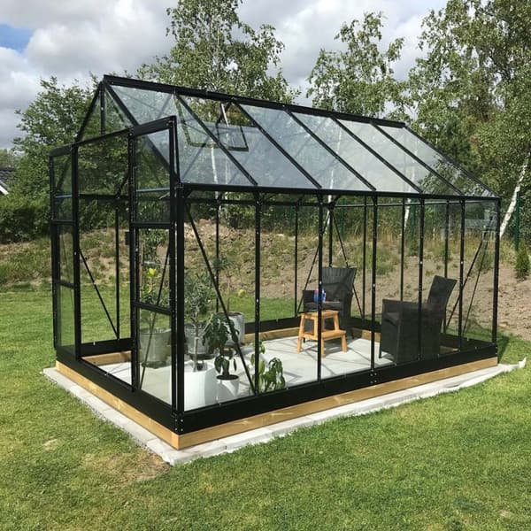 Lykke Drivhus Hybrid 9,7m2, sort