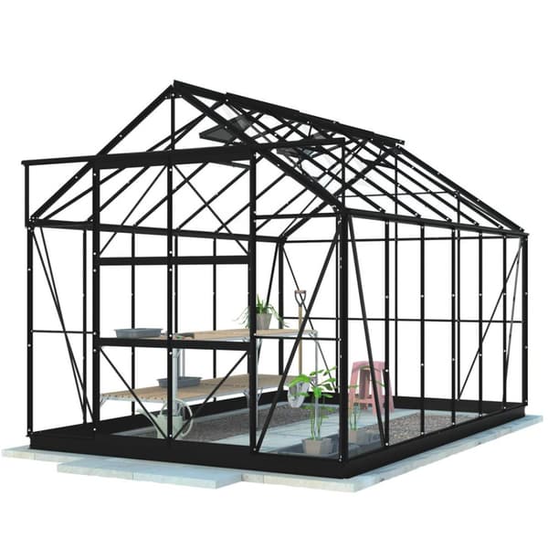 Lykke Drivhus Hybrid 9,7m2, sort