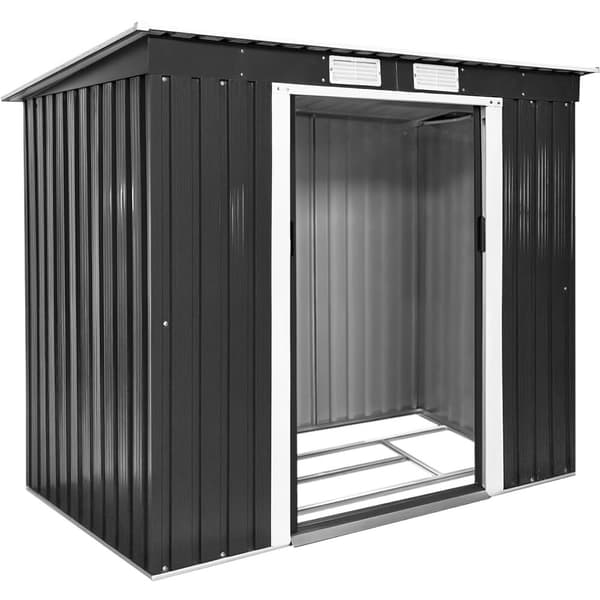 Redskapsbod med snedtak 213x130x173cm - grå/vit