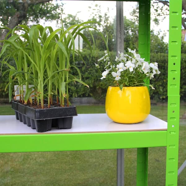 Polytunnel drivhus 25mm med reol