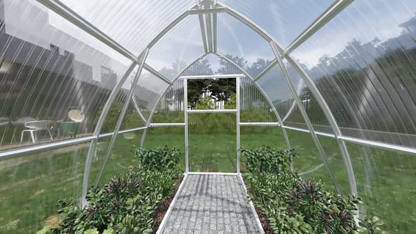 Drivhus "Arrow" 3x6m med 6mm polycarbonat