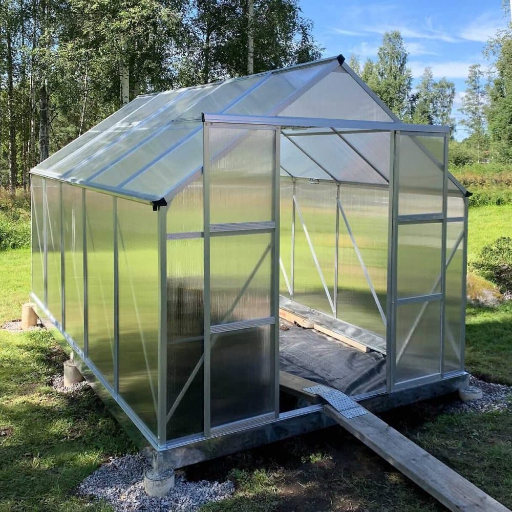 Växthus 8,9m² | Hög odlingshöjd | 6 mm kanalplast