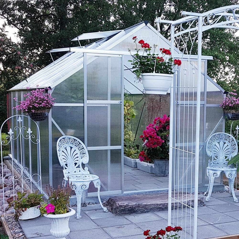 Växthus 10,7m² | Hög odlingshöjd | 6mm kanalplast