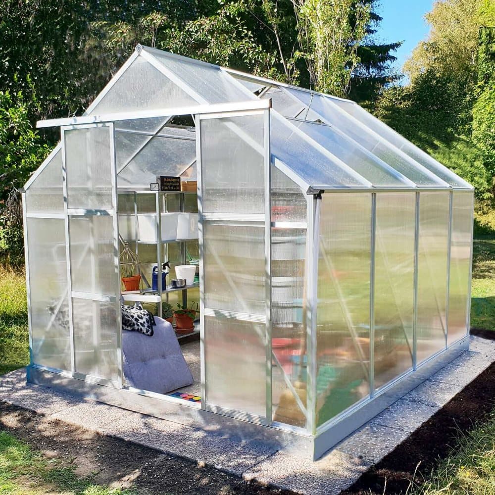 Växthus 7,2m² | 6mm Kanalplast | Hög odlingshöjd