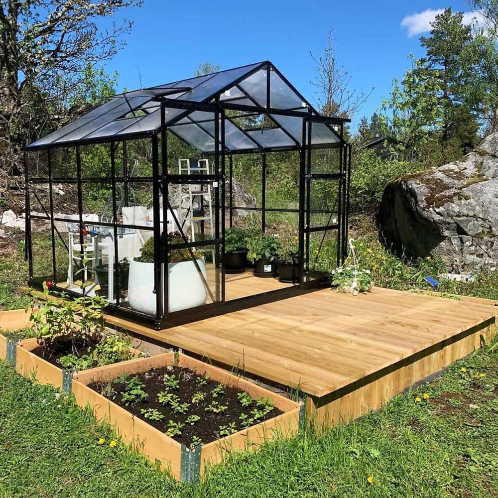 Växthus 6,4 m² | 4 mm säkerhetsglas | 5 års stormgaranti