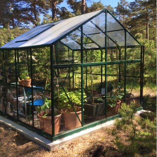 Växthus 6,4 m² | 4 mm säkerhetsglas | 5 års stormgaranti - Grön