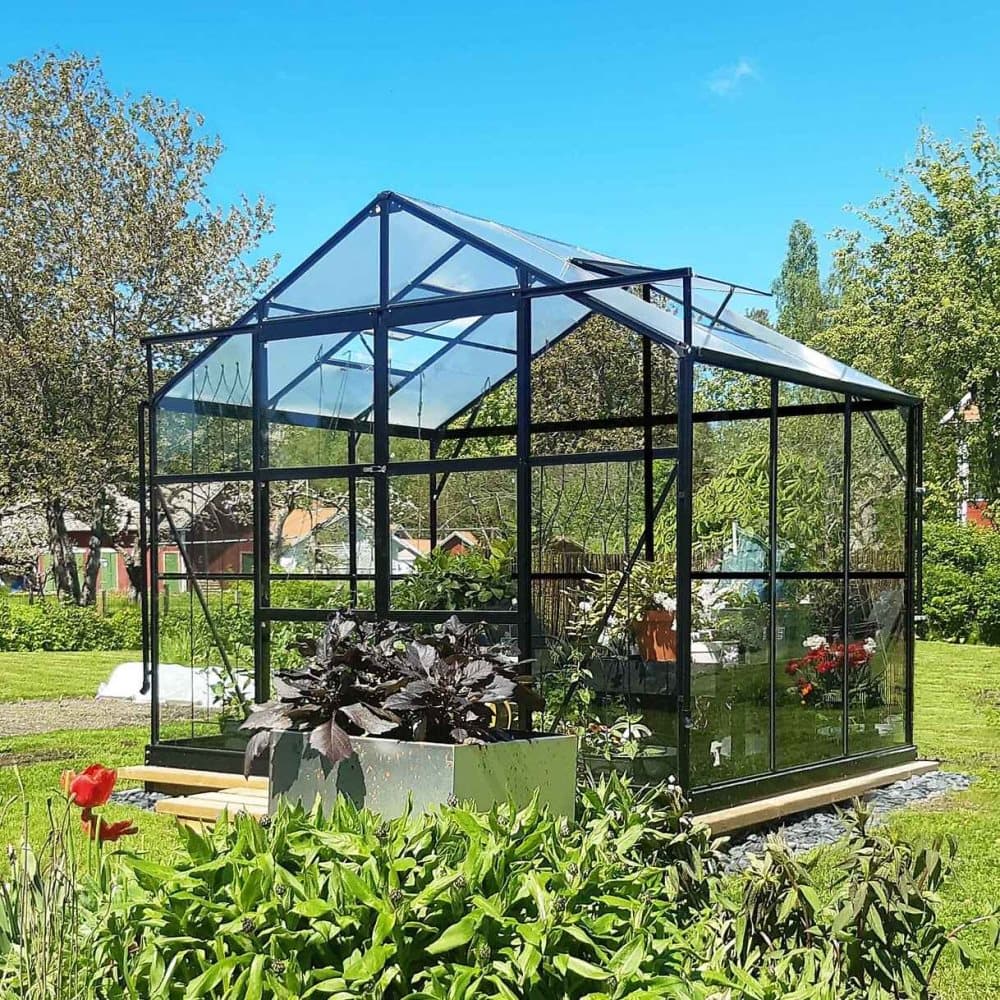 Glasväxthus 4,9m² | 4mm säkerhetsglas | 5 års stormgaranti