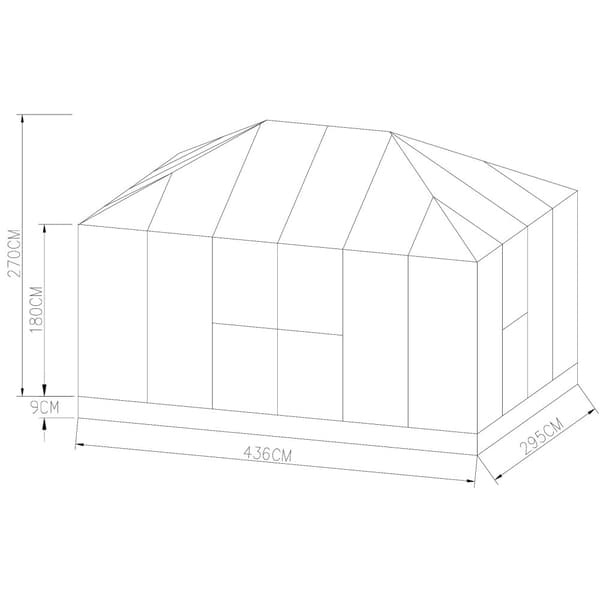 Gazebo 13m² | Stort premiumväxthus | 5 års stormgaranti - Vit