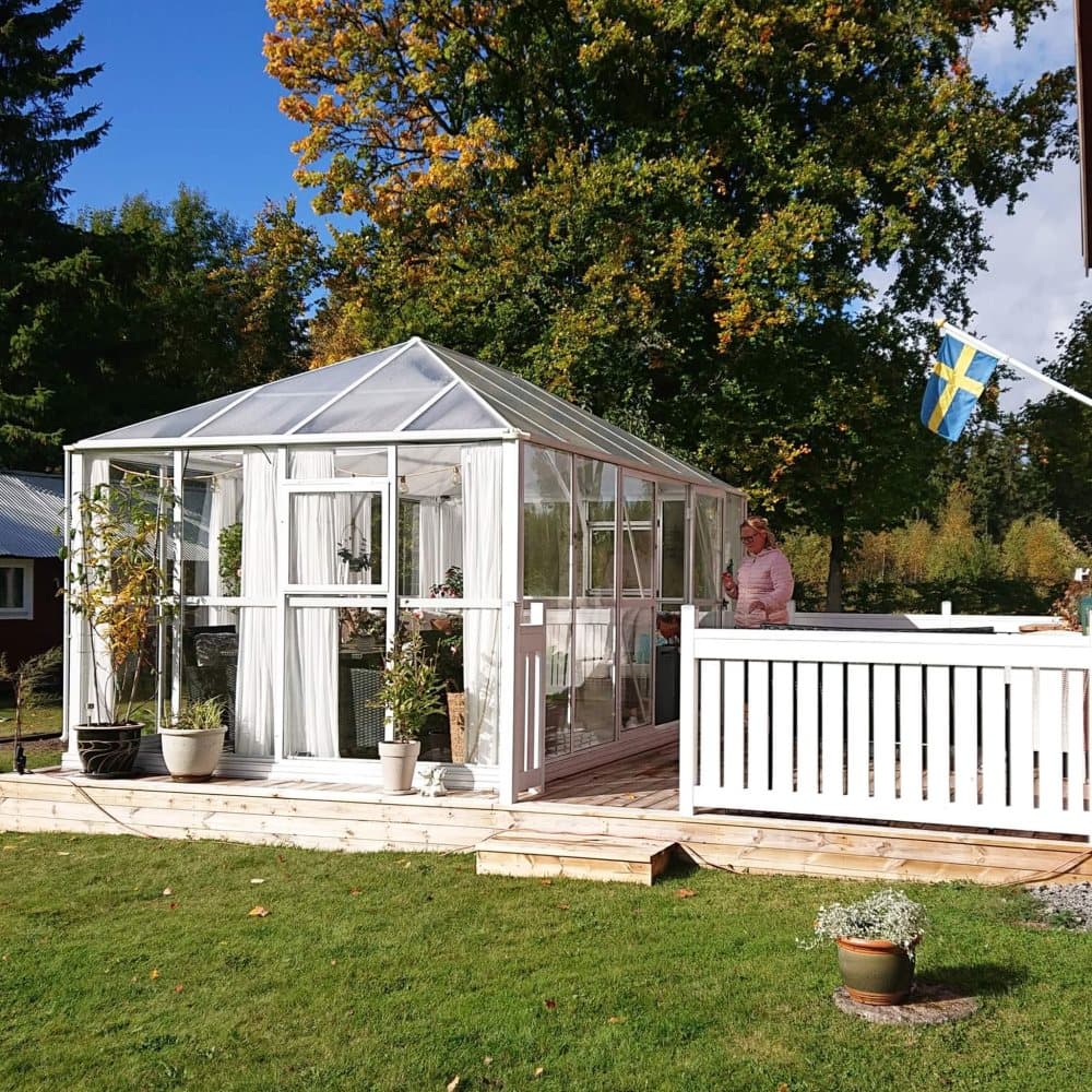 Gazebo 13m² | Stort premiumväxthus | 5 års stormgaranti - Vit