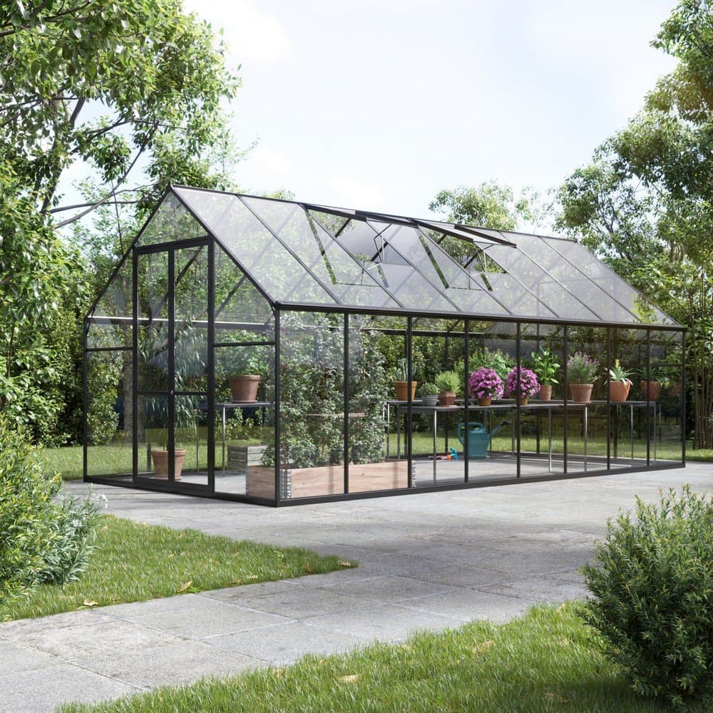 Växthus Titan - 12,3 m² med Härdat glas