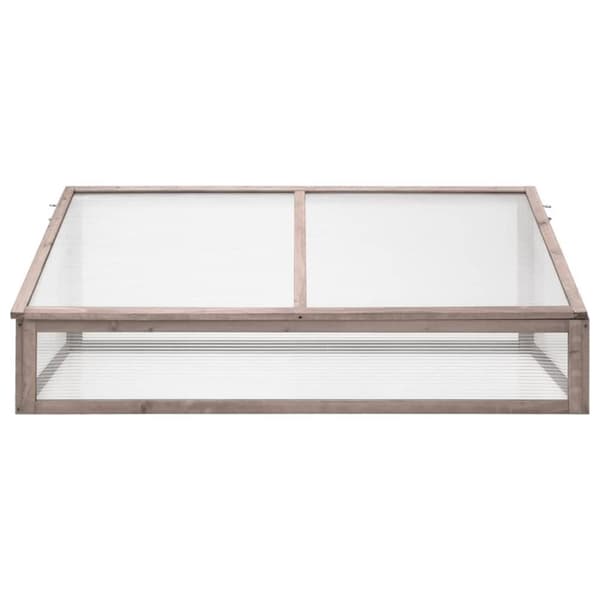 vidaXL Växthus grå 110x58,5x39 cm granträ