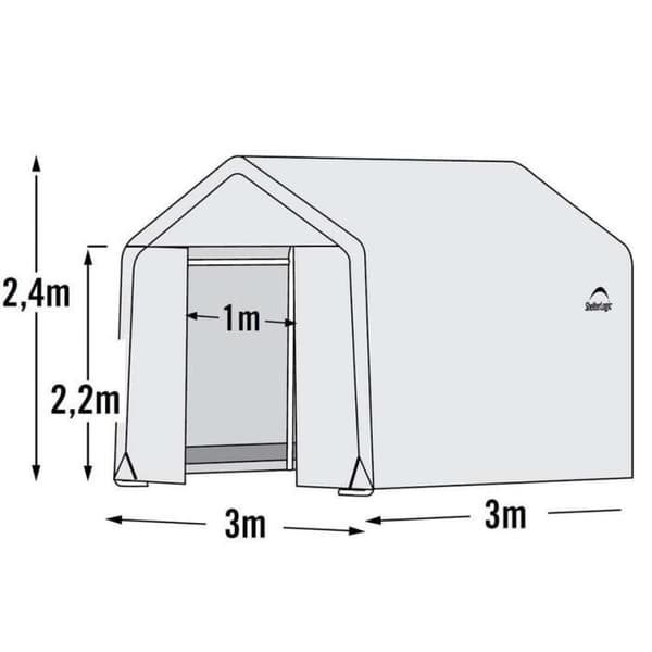 Vitvaruhus i vit Shelter Logic 300 x 300 cm / 9M² - SHELTERLOGIC - Lätt att montera och kompakt