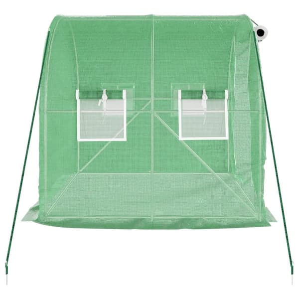 vidaXL Växthus med stålram grön 4 m² 2x2x2 m