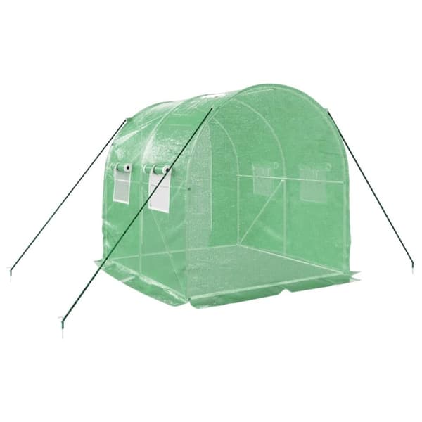 vidaXL Växthus med stålram grön 4 m² 2x2x2 m