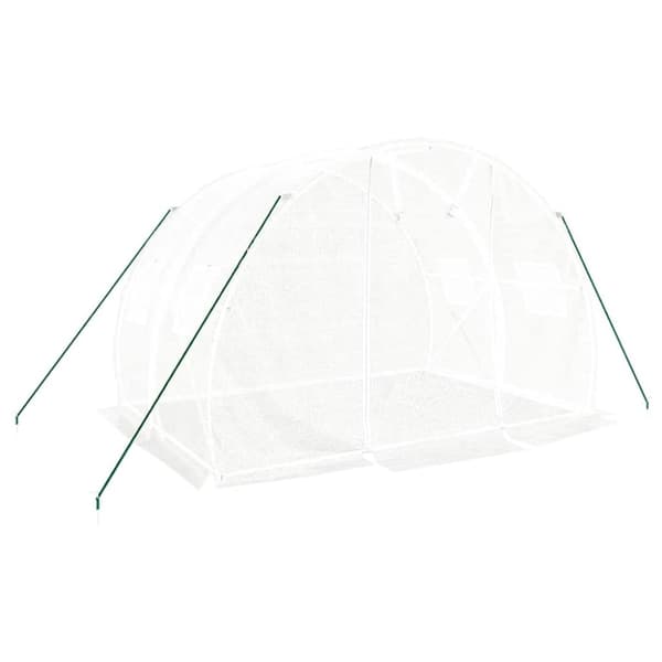 vidaXL Växthus med stålram vit 6 m² 3x2x2 m