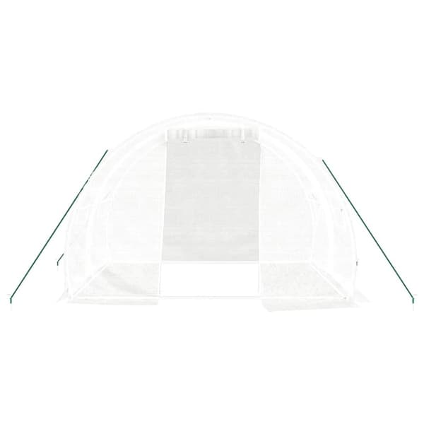 vidaXL Växthus med stålram vit 6 m² 3x2x2 m