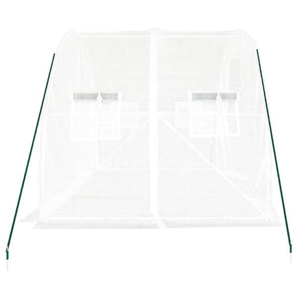 vidaXL Växthus med stålram vit 6 m² 3x2x2 m