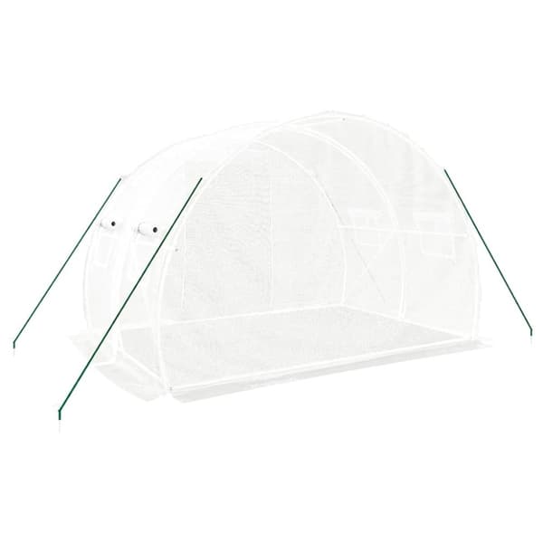 vidaXL Växthus med stålram vit 6 m² 3x2x2 m