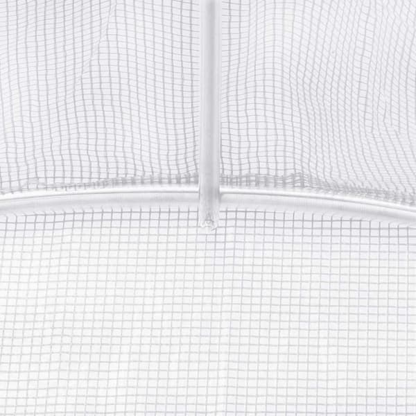 vidaXL Växthus med stålram vit 6 m² 3x2x2 m