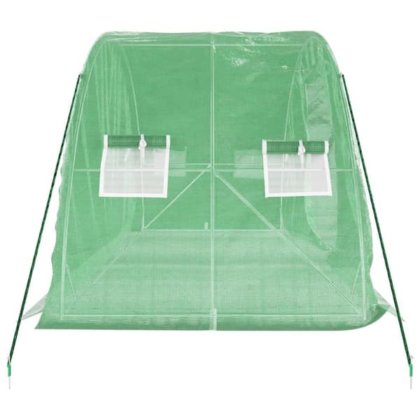 vidaXL drivhus med stålstel 10 m² 5x2x2,3 m grøn