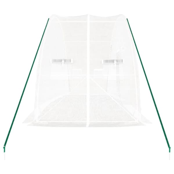vidaXL Växthus med stålram vit 12 m² 6x2x2,85 m