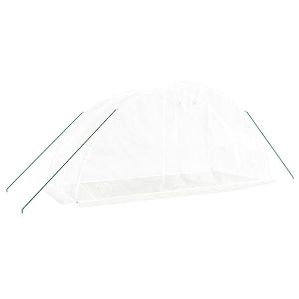 vidaXL drivhus med stålstel 10 m² 5x2x2,3 m hvid