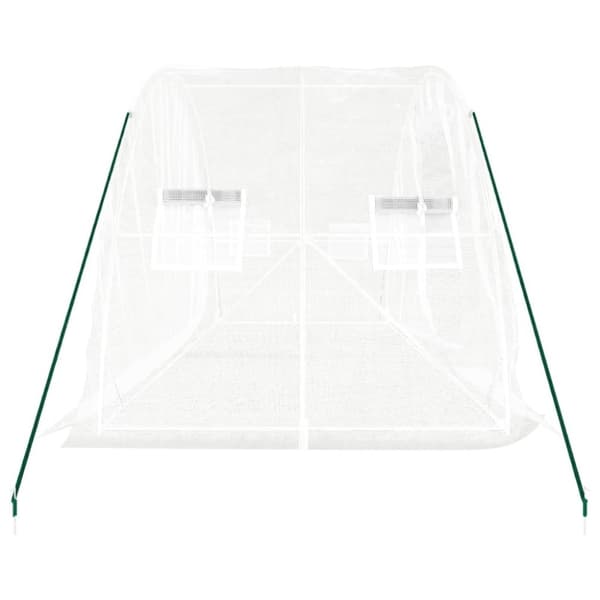 vidaXL drivhus med stålstel 10 m² 5x2x2,3 m hvid