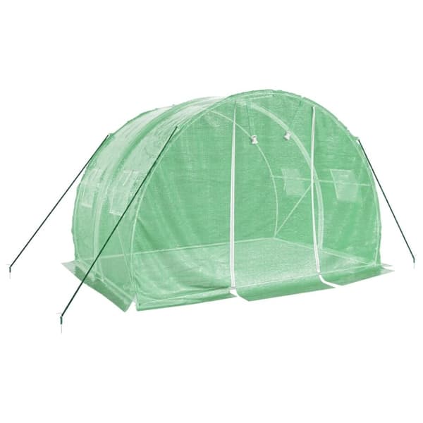 vidaXL Växthus med stålram grön 6 m² 3x2x2 m