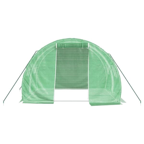 vidaXL Växthus med stålram grön 6 m² 3x2x2 m