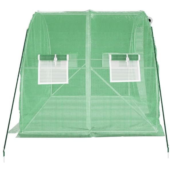 vidaXL Växthus med stålram grön 6 m² 3x2x2 m