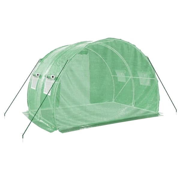 vidaXL Växthus med stålram grön 6 m² 3x2x2 m