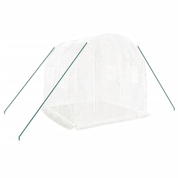 vidaXL drivhus med stålstel 4 m² 2x2x2 m hvid