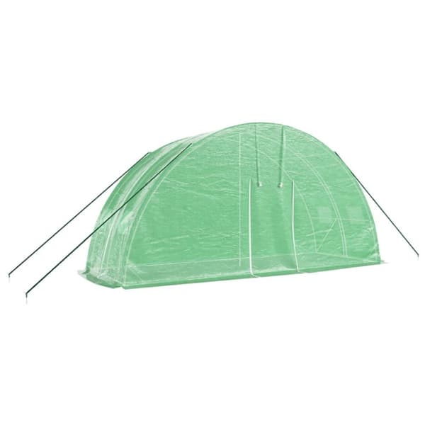vidaXL Växthus med stålram grön 12 m² 6x2x2,85 m