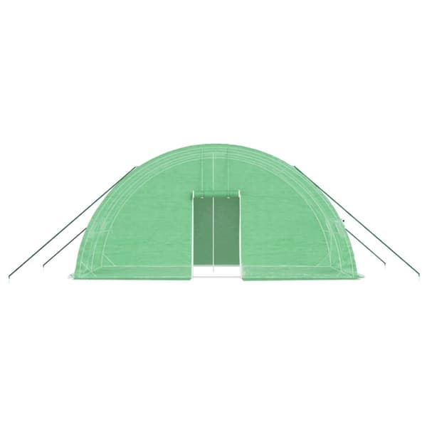 vidaXL Växthus med stålram grön 12 m² 6x2x2,85 m