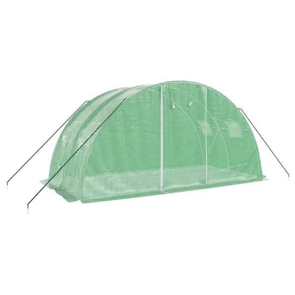vidaXL drivhus med stålstel 8 m² 4x2x2 m grøn