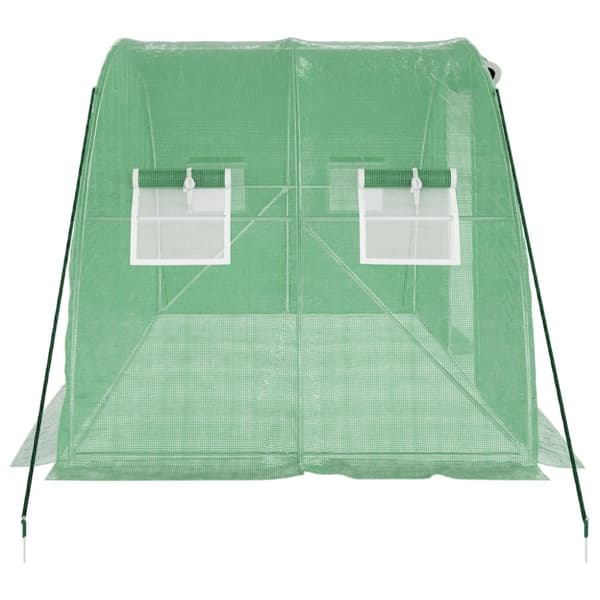 vidaXL drivhus med stålstel 8 m² 4x2x2 m grøn