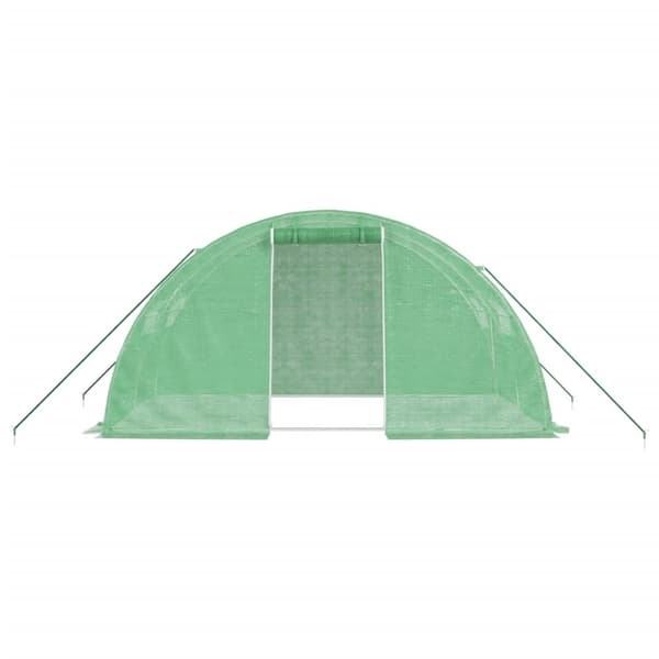 vidaXL Växthus med stålram grön 8 m² 4x2x2 m