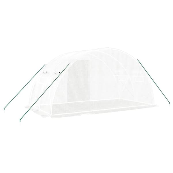 vidaXL drivhus med stålstel 8 m² 4x2x2 m hvid