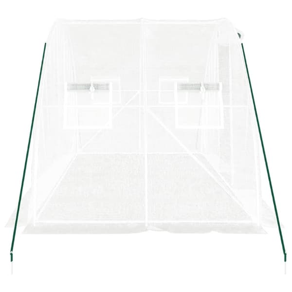 vidaXL Växthus med stålram vit 8 m² 4x2x2 m