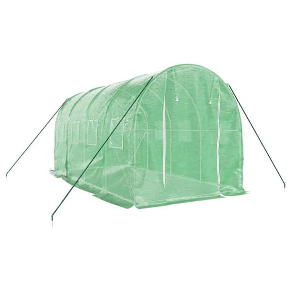 vidaXL drivhus med stålstel 8 m² 4x2x2 m grøn