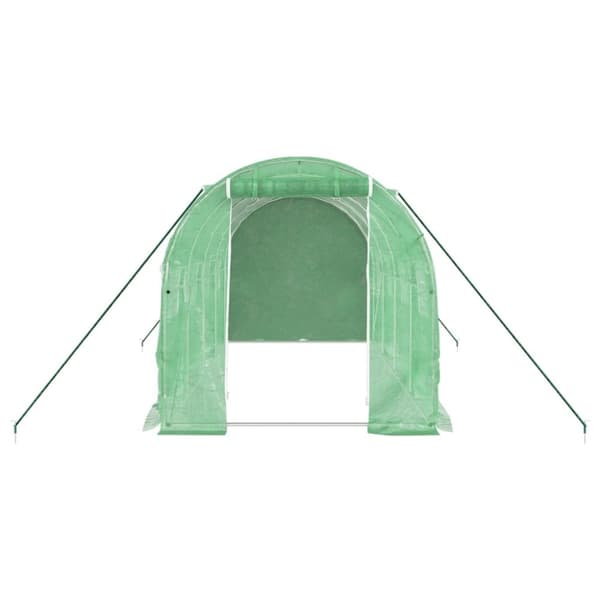 vidaXL drivhus med stålstel 8 m² 4x2x2 m grøn