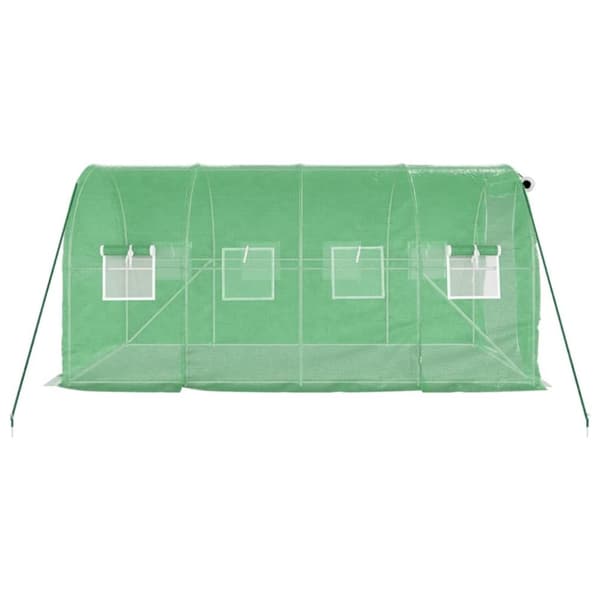 vidaXL drivhus med stålstel 8 m² 4x2x2 m grøn